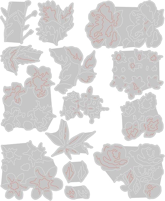 Sizzix Thinlits Dies by Tim Holtz 14/Pkg - Brushstroke Flowers Mini