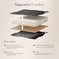 Vista 5 de Sophia & William - Juego de 4 taburetes de bar negros, taburetes de bar modernos de cuero PU de altura de mostrador con respaldo, sillas de isla