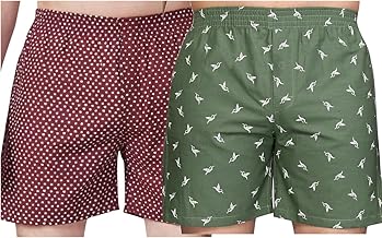 Men's Cotton Printed Boxer Shorts - Soft, Breathable, Regular Fit, (Pack of 2) | Boxers |