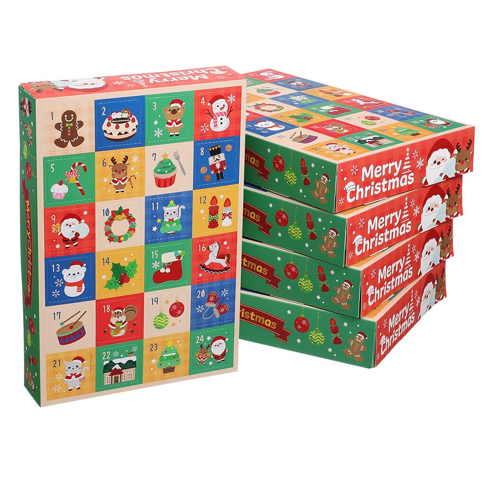 TOPBATHY 15stücke Weihnachts-countdown-boxen Diy-weihnachtskalender mit Geschenkboxen Leere Pralinenschachteln aus Papier Kleine Weihnachtsboxen für Süßigkeiten und Dekoration