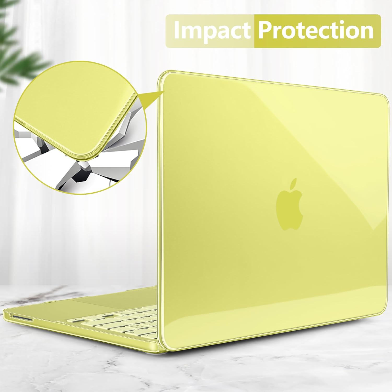Batianda 4-in-1 Clear Case for New MacBook Neo 13 inch 2026 Release Model A3404, Ultra-Thin High Transparency Hard Shell Cover with Keyboard Skin, Screen Protector, USB-C Adapter, Crystal Citrus