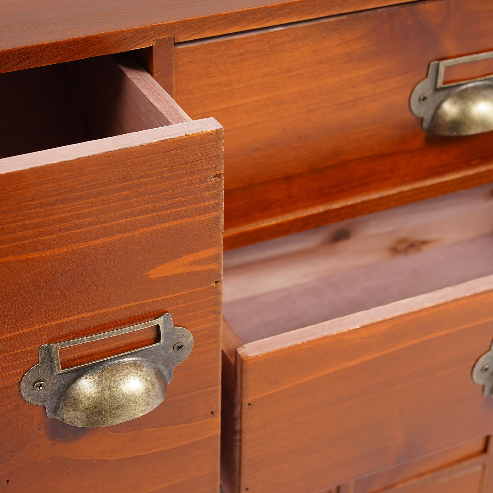 Schubladenschrank,Holz Schreibtisch-Organizer mit Schubladen,Tisch-Schubladen-Organizer,14 Schubladen in 3 Verschiedenen Größen,Vintage-Stil