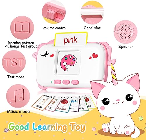 Miniatura 4 de HOPEEYE Tarjetas flash parlantes de unicornio para niños pequeños de 2 años, juguetes educativos Montessori para niños pequeños de 1 a 3 años,