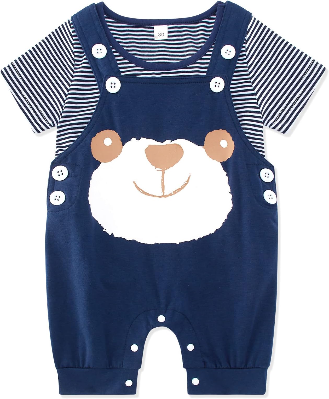 Infant Baby Boys Clothing Sets 2pcs Newborn Baby Cotton Romper Outfits Suit Toddler Kids Pyjamas Short Sleeves T-shirt Dungarees 0-24 Months