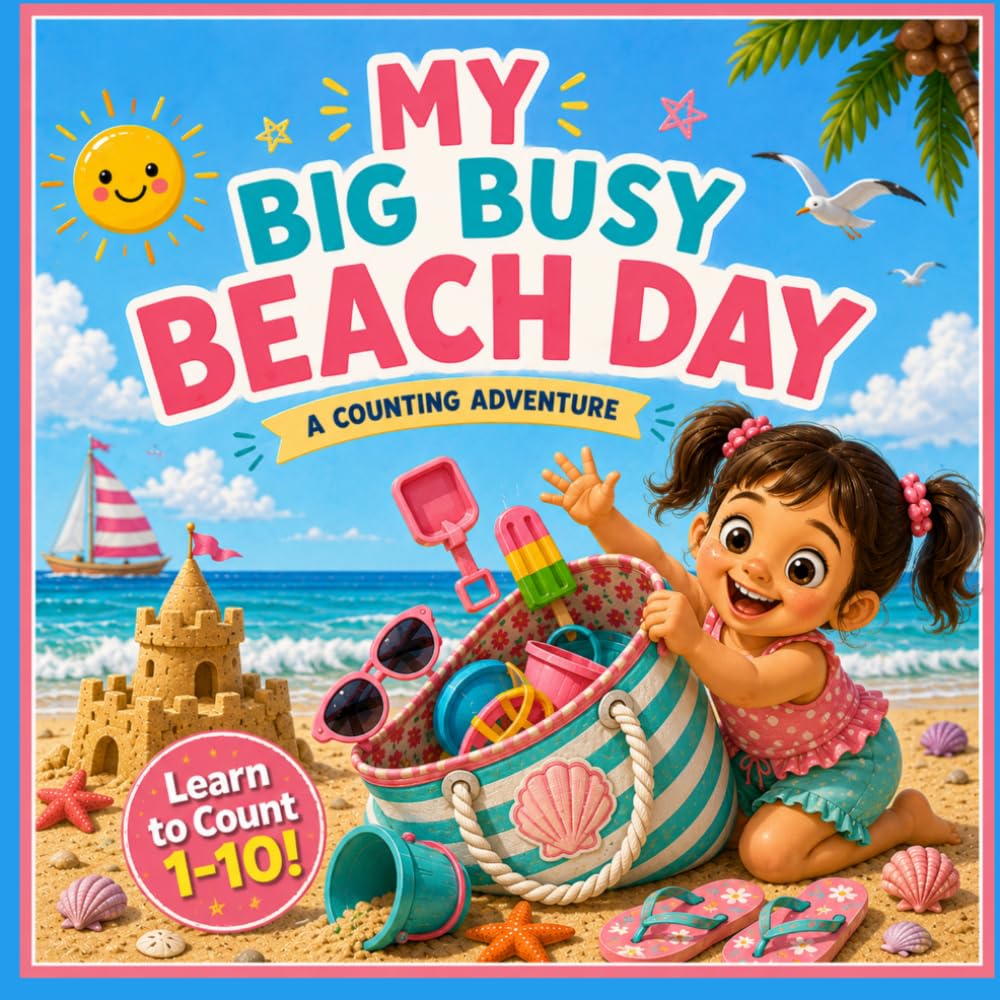 My Big Busy Beach Day: A Fun Counting Book for Toddlers Ages 1–3 | A Summer Beach Adventure for Little Girls (Big, Busy Books Toddler Books)