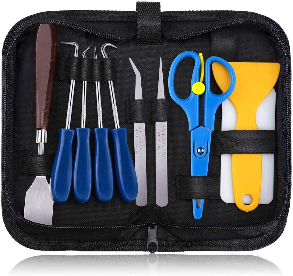 Caydo 11 Pieces Craft Vinyl Weeding Tools Stainless Steel Precision Craft Basic Set Craft Vinyl Tools for Weeding Vinyl