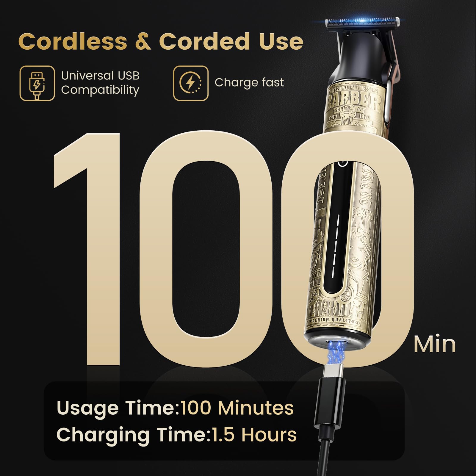 YIDON YIDON Men's Shaver and Hair Clipper, Men's Hair Clippers with Type-C Charging, IPX6 Waterproof Fuselage Beard Trimmer, Complete Set with Magnetic Combs, Wet and Dry Use in use