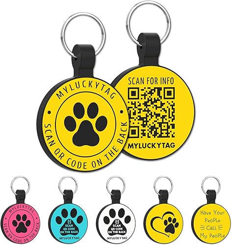 Miniatura 9 de MYLUCKYTAG Identificación de mascota con código QR de silicona grabada silenciosa Collar personalizado para perros y gatos Perfil en línea