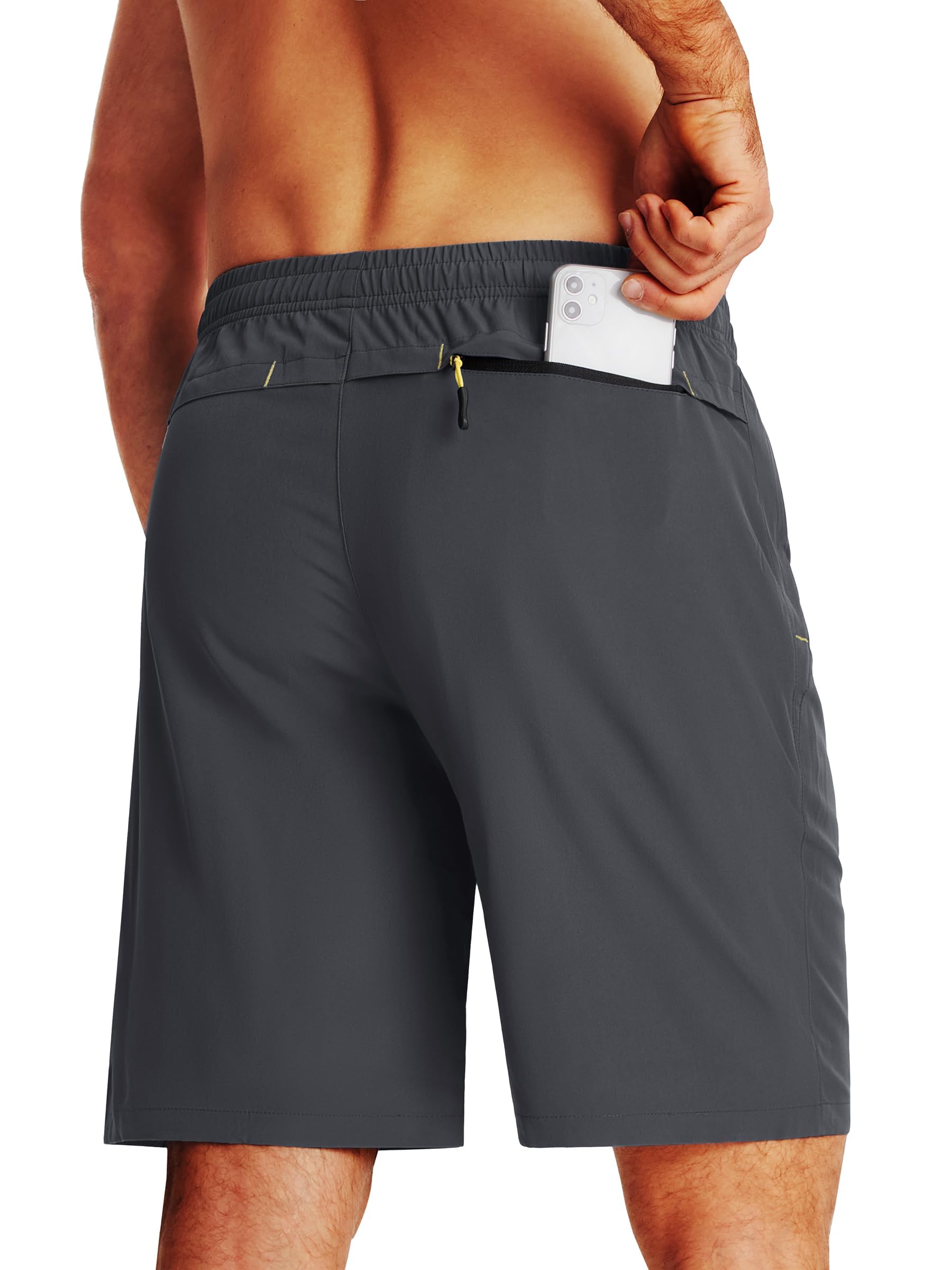 TACVASEN Men's Quick-Drying Training Shorts, Running Shorts, Breathable Sports Shorts with Zip Pockets — view 2