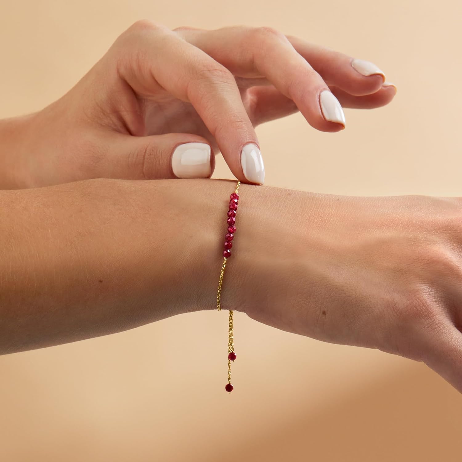 Pure Collection by Ross-Simons 2.70 ct. t.w. Ruby Bead Bolo Bracelet 14kt Yellow Gold