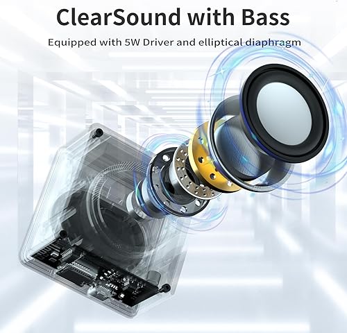Miniatura 2 de LENRUE Mini altavoz Bluetooth, altavoces portátiles inalámbricos, altavoz pequeño de 5 W con sonido claro, compatible con tarjeta TWSTF, diseño