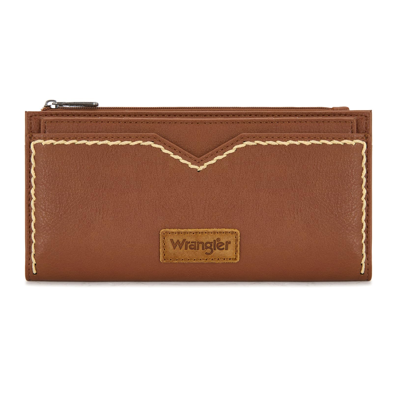 Wrangler Women's Wallets Bifold RFID Blocking Wallets for Women Clutch Crdeit Card Holder with Zipper Coin Pockets Coffee WG377-W213CF