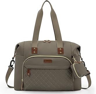 Tuwubi Diaper Bag Tote,Baby Diaper Bag with Pacifier Case Large Travel Diaper Tote Caddy for Mom and Dad Multifunction Large Baby Bag - Khaki