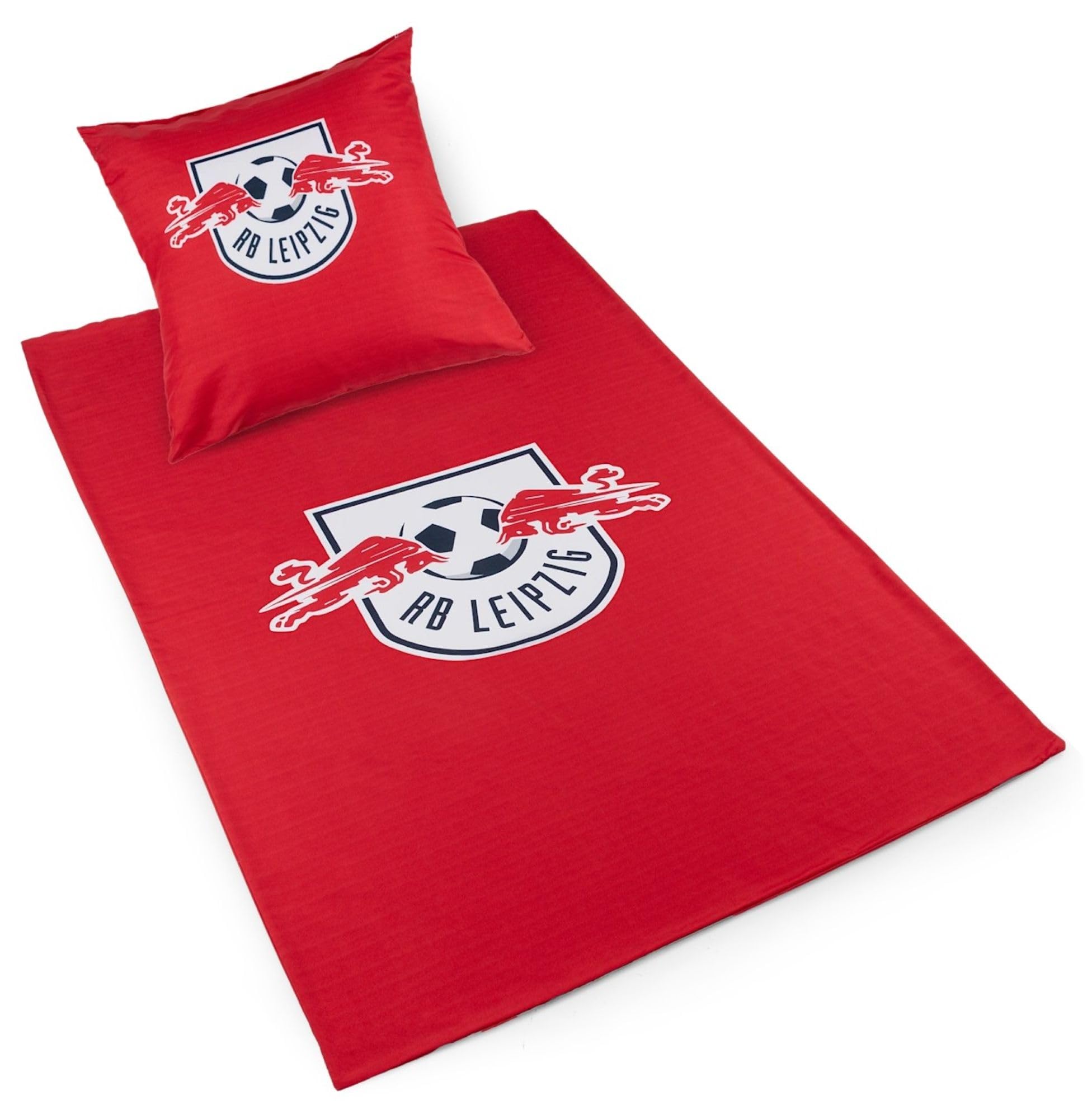 RB Leipzig Bettwäsche - Wappen - rot 2teilig 135 x 200 cm RBL - Plus Lesezeichen Wir lieben Fußball