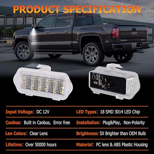 Miniatura 3 de Lámpara de luz LED para espejo lateral para GMC Sierra  Chevy Silverado 1500 1500HD 2500HD 3500HD Classic, GMC YukonYukon XL, Chevy