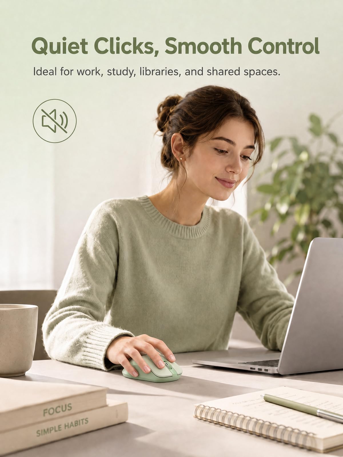 RAPIQUE Ratón inalámbrico Bluetooth, Bluetooth dual y receptor USB de 2.4 GHz, diseño a la derecha, clics silenciosos, baja potencia, compatibilidad multidispositivo para MacBook, laptop, computadora
