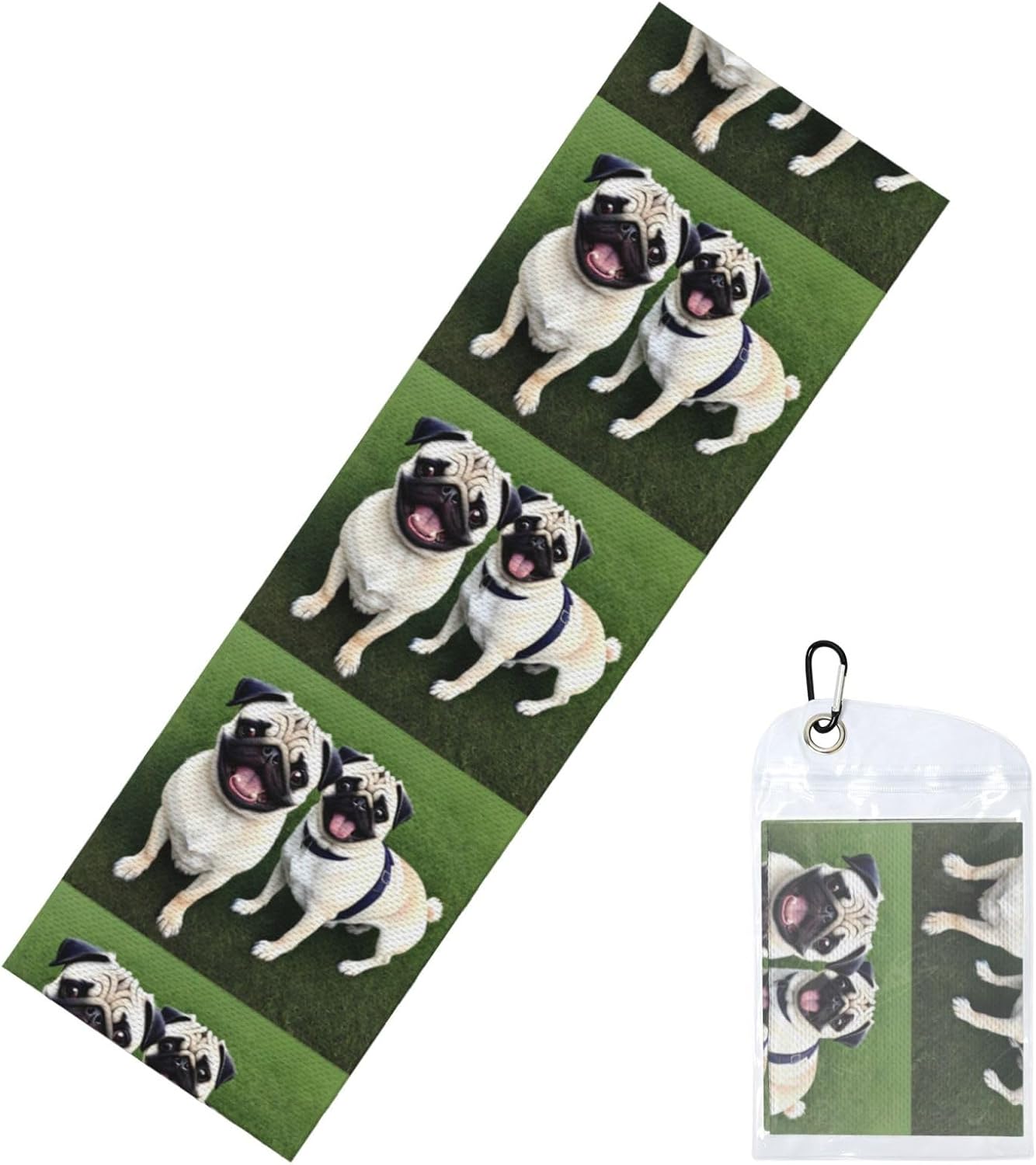 Chilled Sports Towel 12×40 in Ice Towel Soft Breathable Chilly Towel for Yoga Sport Running Gym Workout Fitness Funny Happy Pug Dog Picture