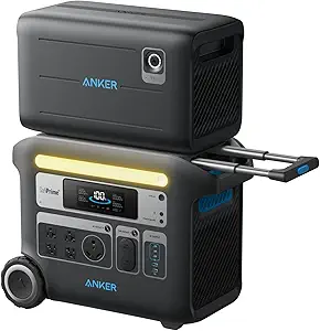 Anker SOLIX F2000 Portable Power Station, PowerHouse 767 and 760 Expansion Battery, 4096Wh LiFePO4 Battery with 4 AC Outlets Up to 2400W, GaNPrime Solar Generator for Home, Outdoor Camping, RV