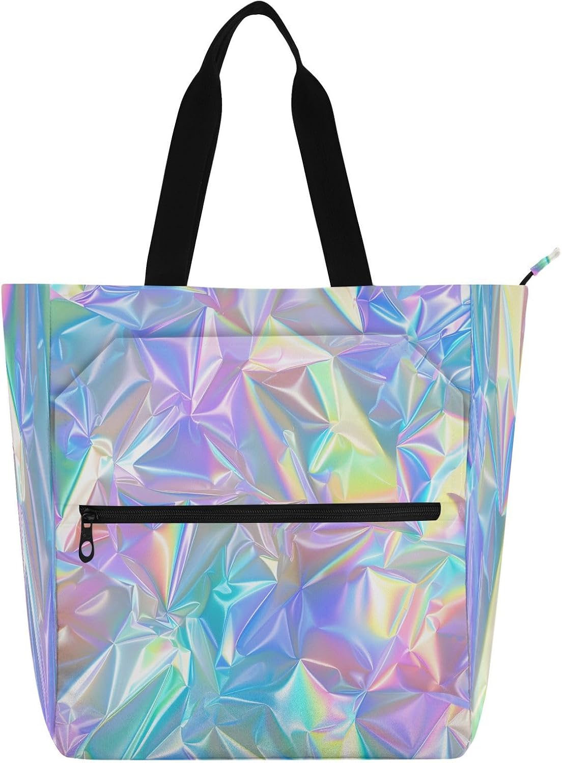 Kids Tote Bag Handles Activity Tote Bags School Daycare Bag External Pocket Create Pastel Holographic for Boy Girl Students