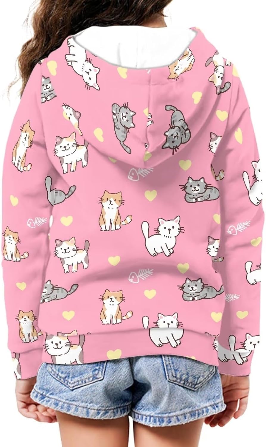 Girls Zip Up Hoodie with Pockets Party Daily Comfort Soft Floral Graphic Cute Hoodies - Image 2