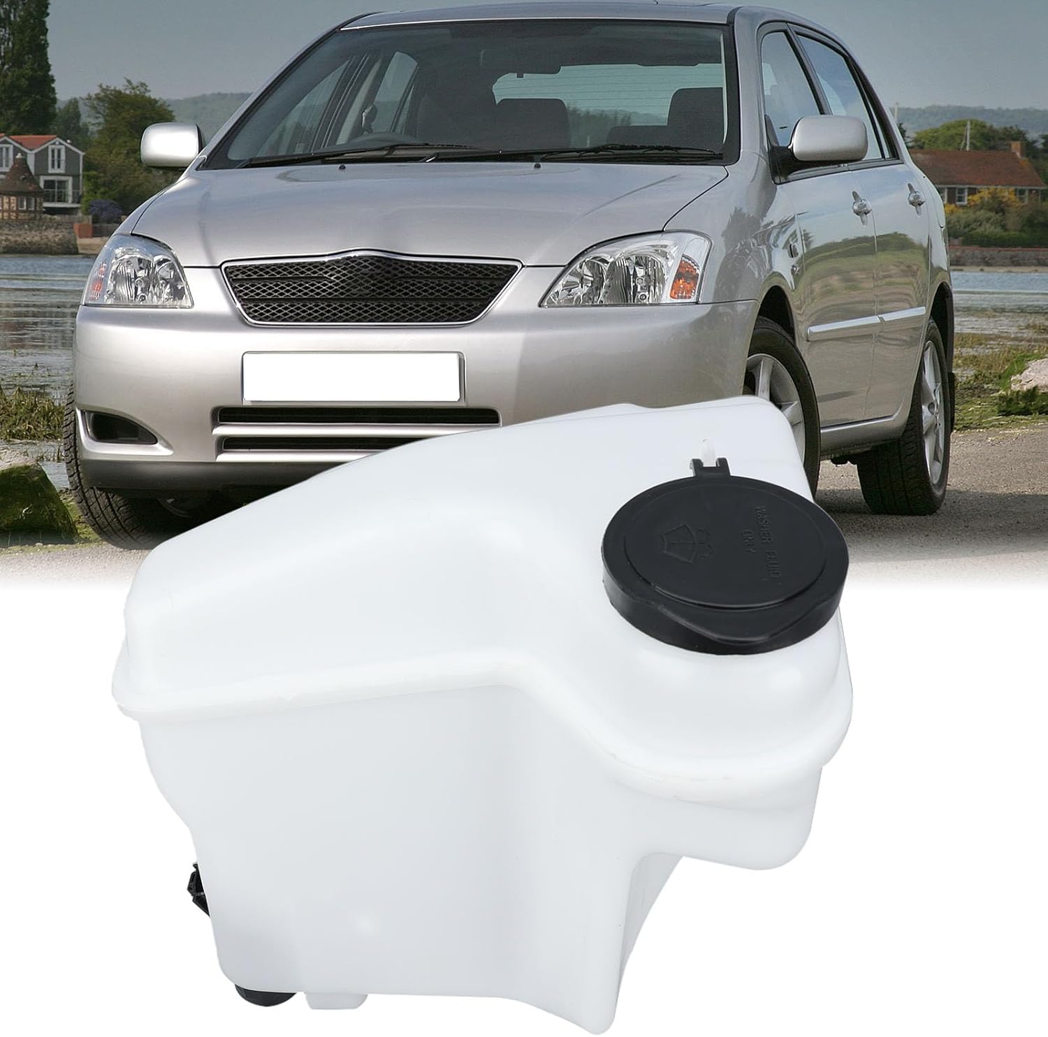 Windshield Washer Reservoir for 1998 1999 2000 2001 2002 Toyota Corolla Chevy Prizm 1.8L Fluid Reservoir Bottle Tank Cap & Pump Replaces 8531502030 TO1288141