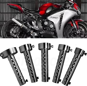Motorcycle Exhaust Silencer Motorbike Muffler Insert Baffle Silencer Universal (black-48mm)
