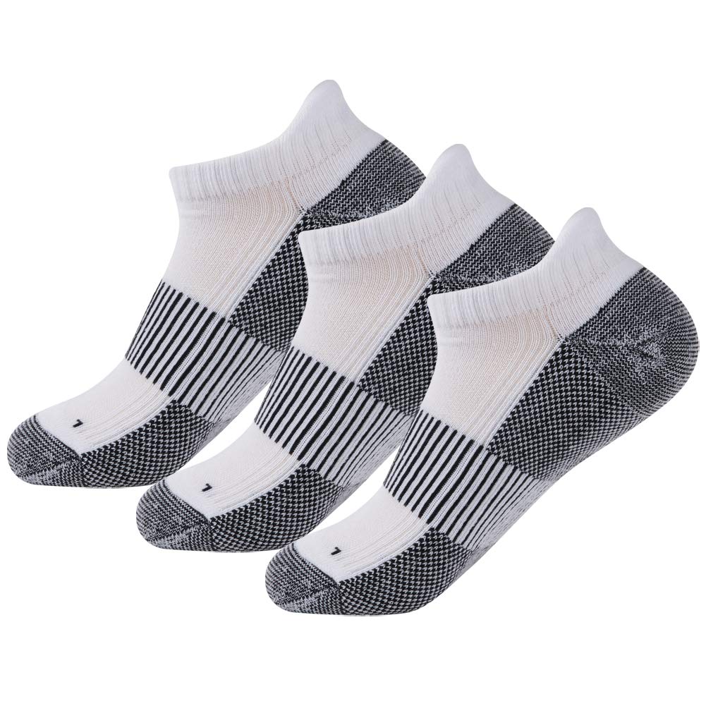 FOOTPLUS Copper Compression Socks,Unisex Cushioned Sole Arch Support Athletic Ankle/Crew Running Hiking Socks