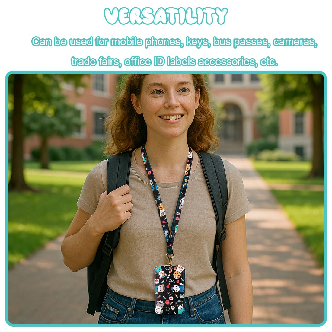 Lanyard para Enfermeras,Porta Credencial de Enfermera Cuello, Porta Credencial Rígido Cordón para el Cuello, Porta Credencial para Tarjetas de Identificación para Enfermeras y veterinarios