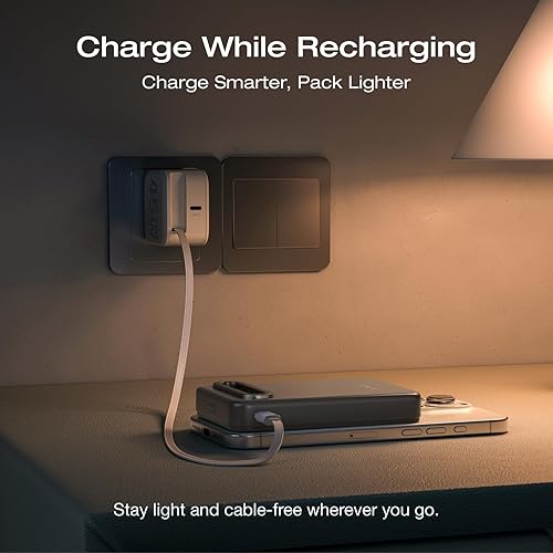 Miniatura 6 de EF ECOFLOW Rapid Mag Power Bank 10,000 mAh, carga inalámbrica de 15 W con certificación Qi2, cargador portátil magnético ultradelgado de 0.6