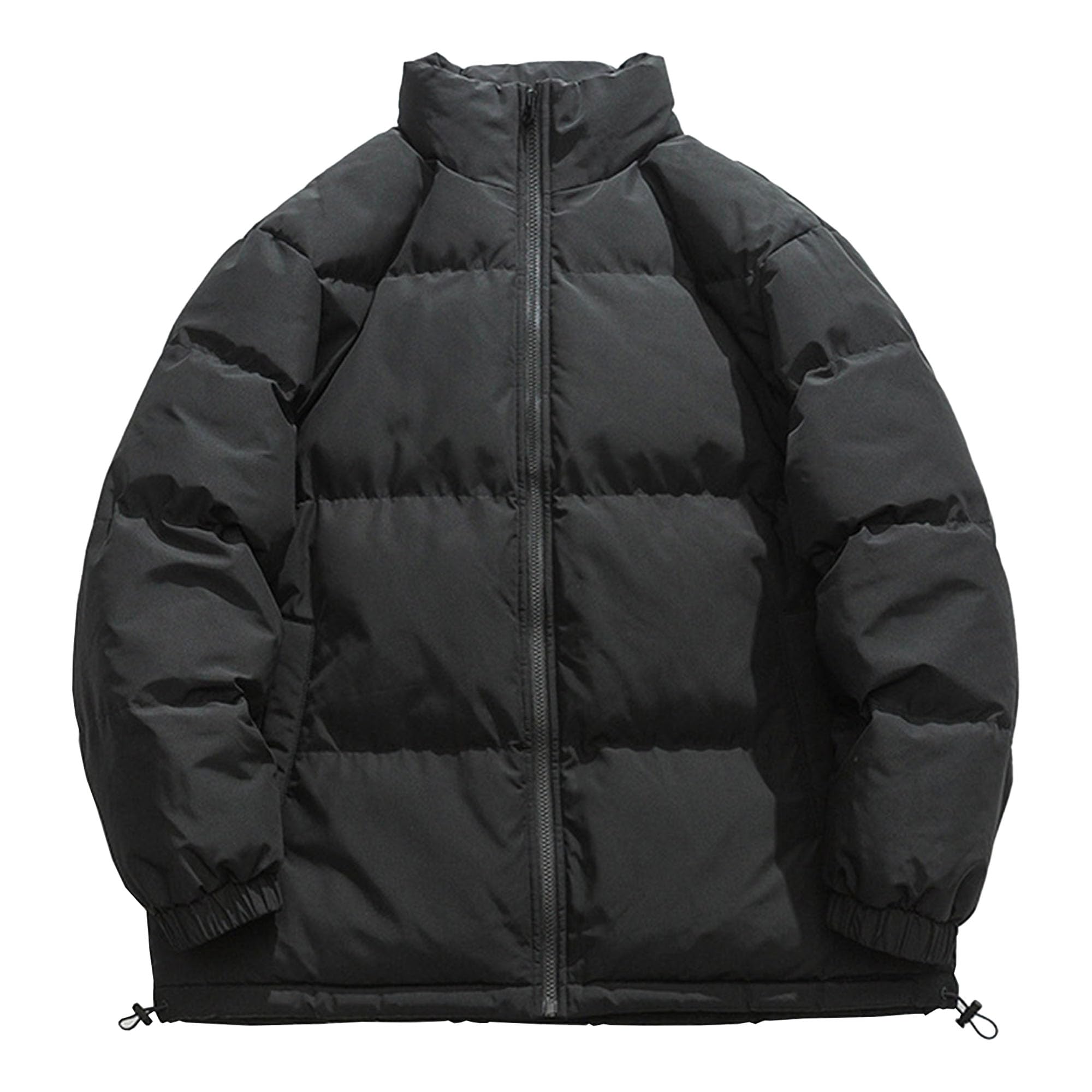 Maiyifu-GJ Winter Thicken Down Coat Jacket for Men Windproof Thicken Warm Parka Outerwear Stand Collar Hiking Overcoat Black