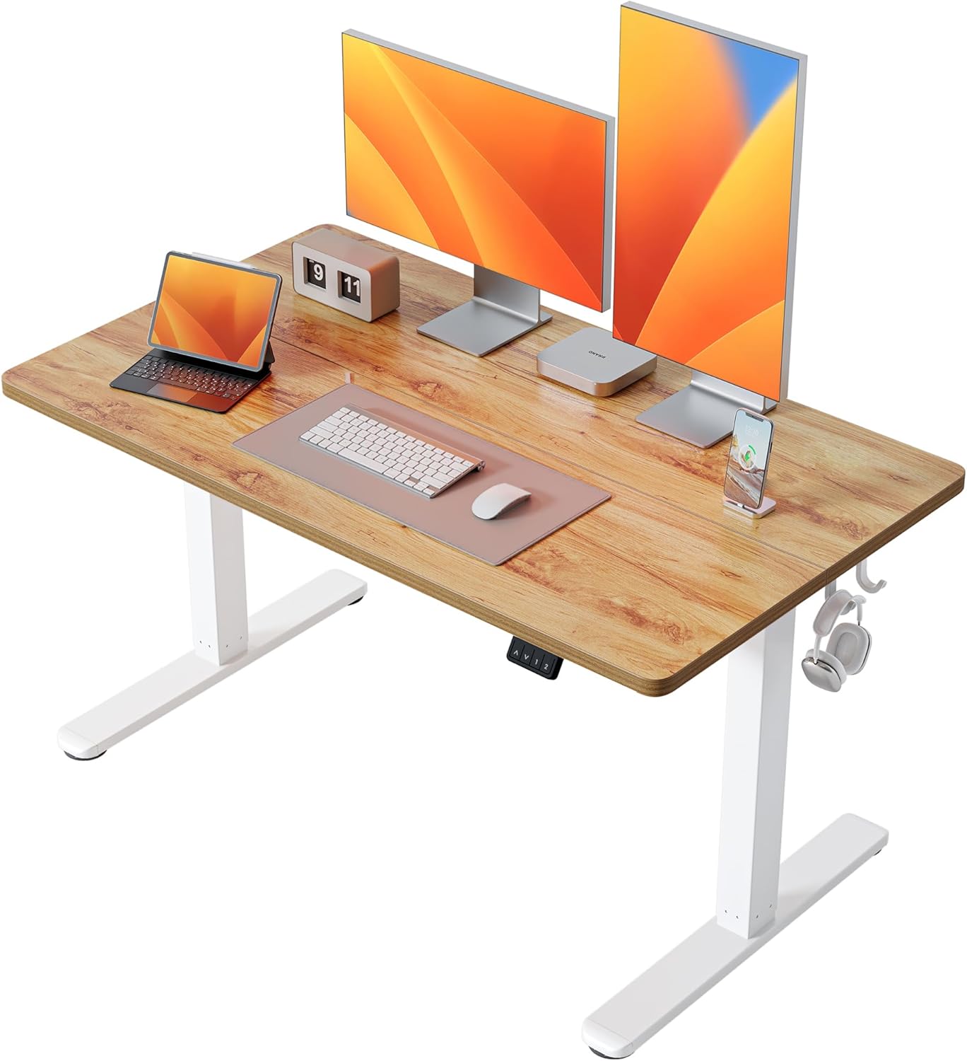 BANTI ,Standing Desk, Electric Stand up Height Adjustable Home Office Table, Sit Stand Desk with Splice Board,