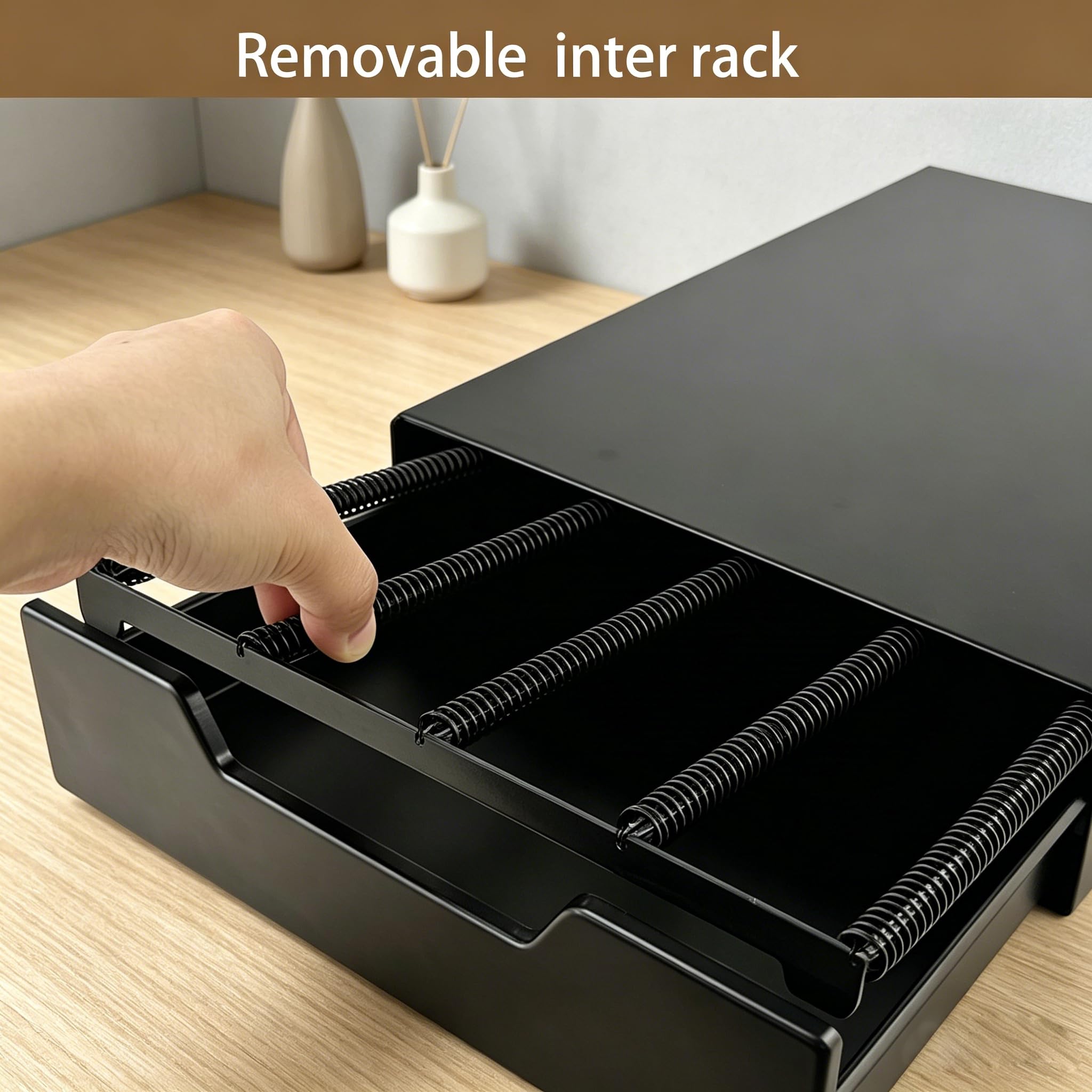Cajón para cápsulas de café Nespresso Vertuo con capacidad para hasta 36 cápsulas grandes o 40 pequeñas Vertuo, soporte para cápsulas de café compatible con cápsulas Dolc Gusto, cápsulas K-Cup para
