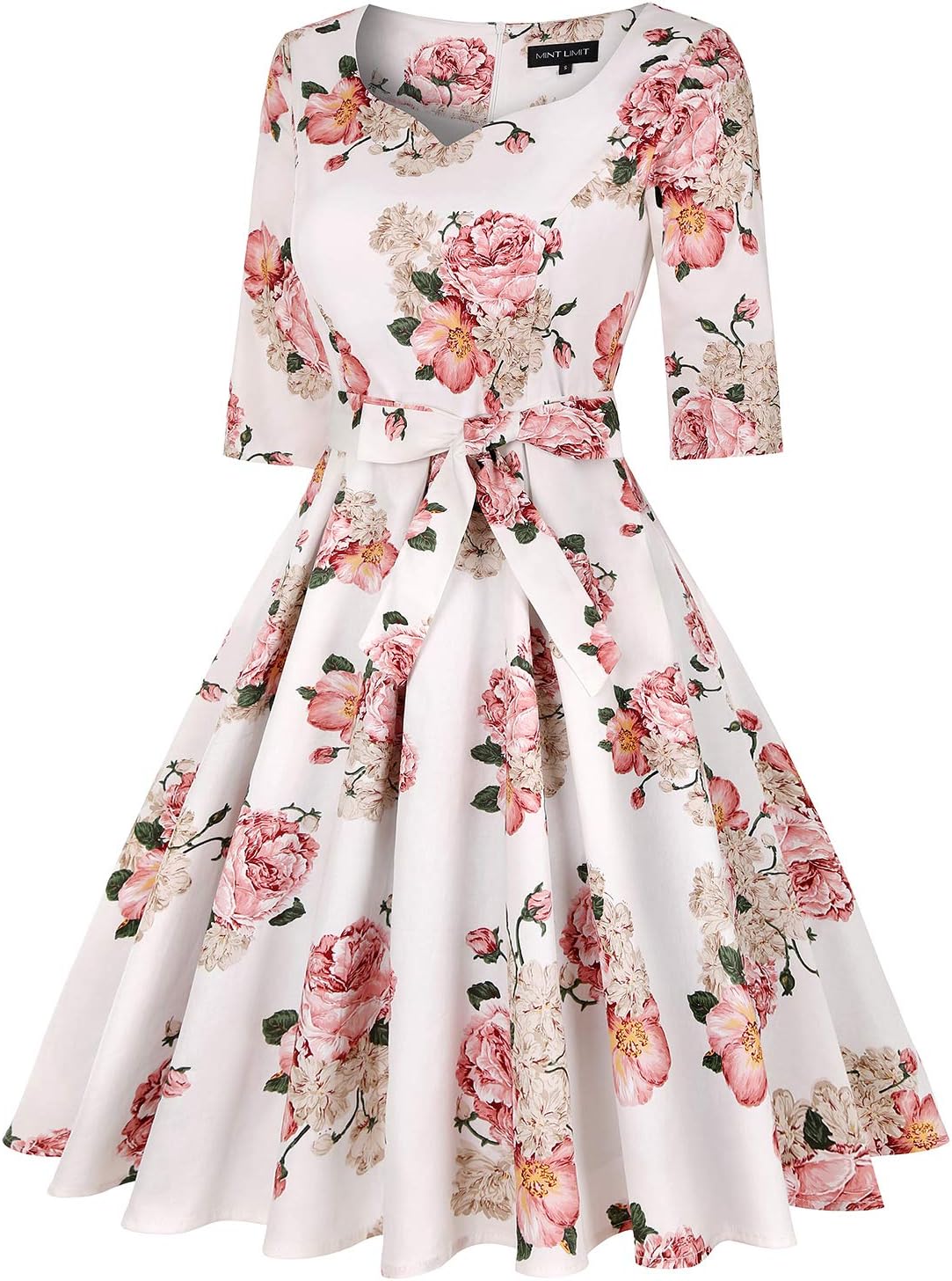 MINTLIMIT Women's 1950s Retro Vintage Rockabilly Sweetheart Cocktail Dress with Pockets