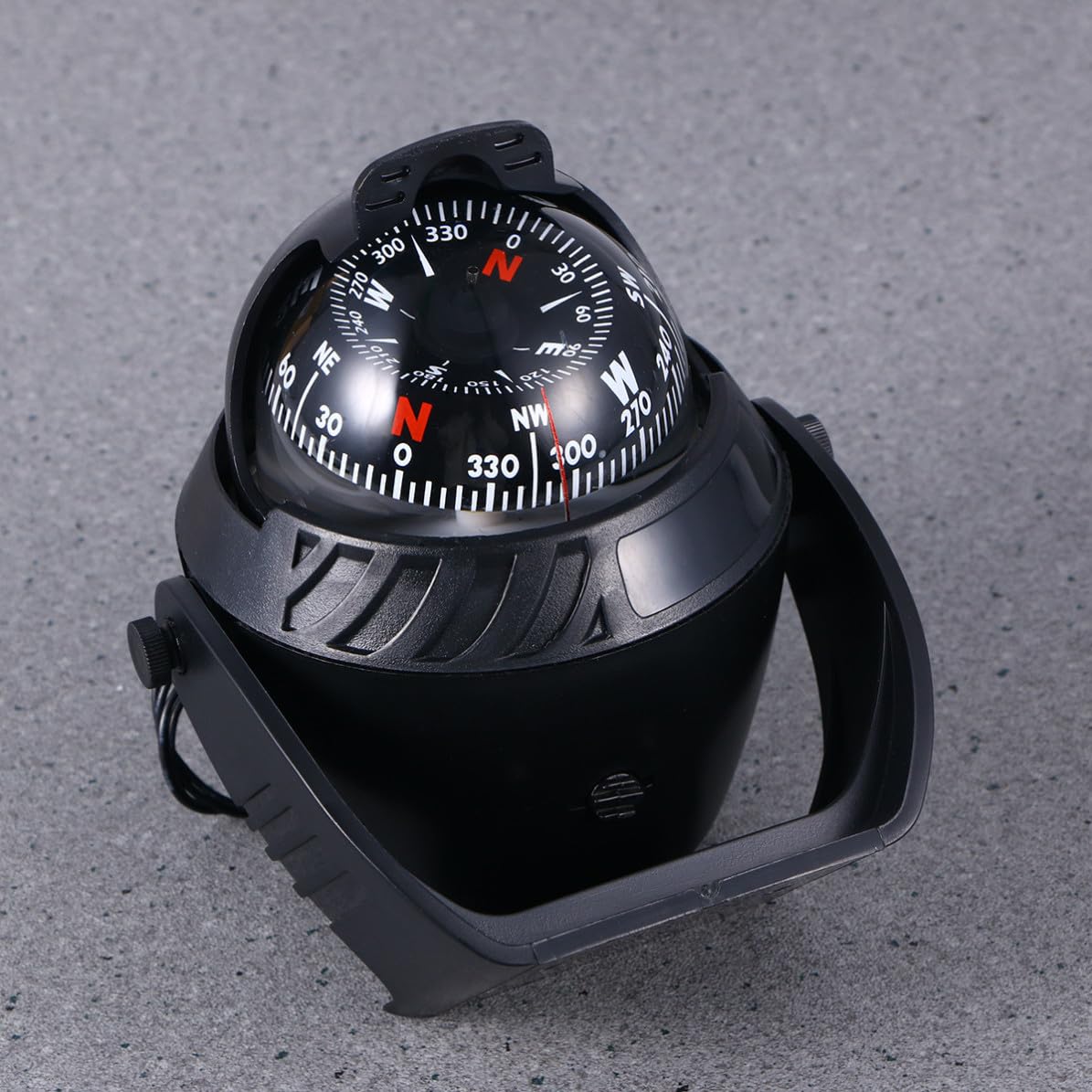 Compas Marin Numérique Éclairé Abs Noir Pivot à Rubis et Réglage Magnétique pour Navigation Marine 12v Usage Nocturne