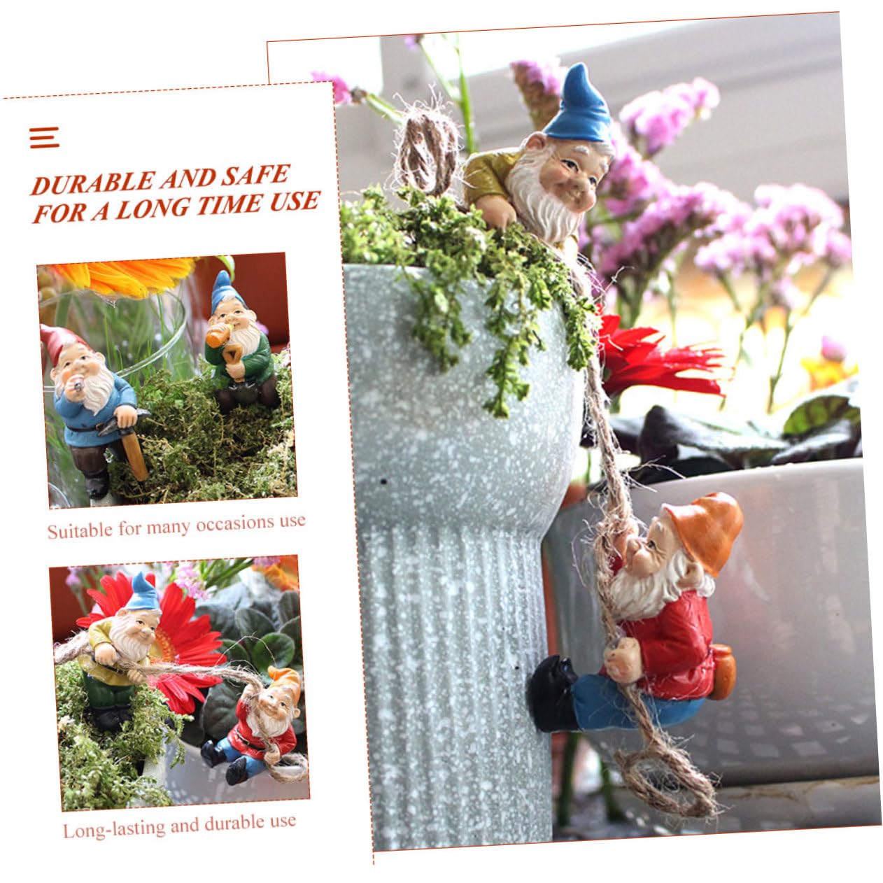 Toddmomy 2 Sätze Garten Resin Lustige Bonsai Dekoration Für Blumentöpfe Lebensechte GNOME Für Garten Und Perfektes Ornament Für Außenbereiche 4 Stück * 2
