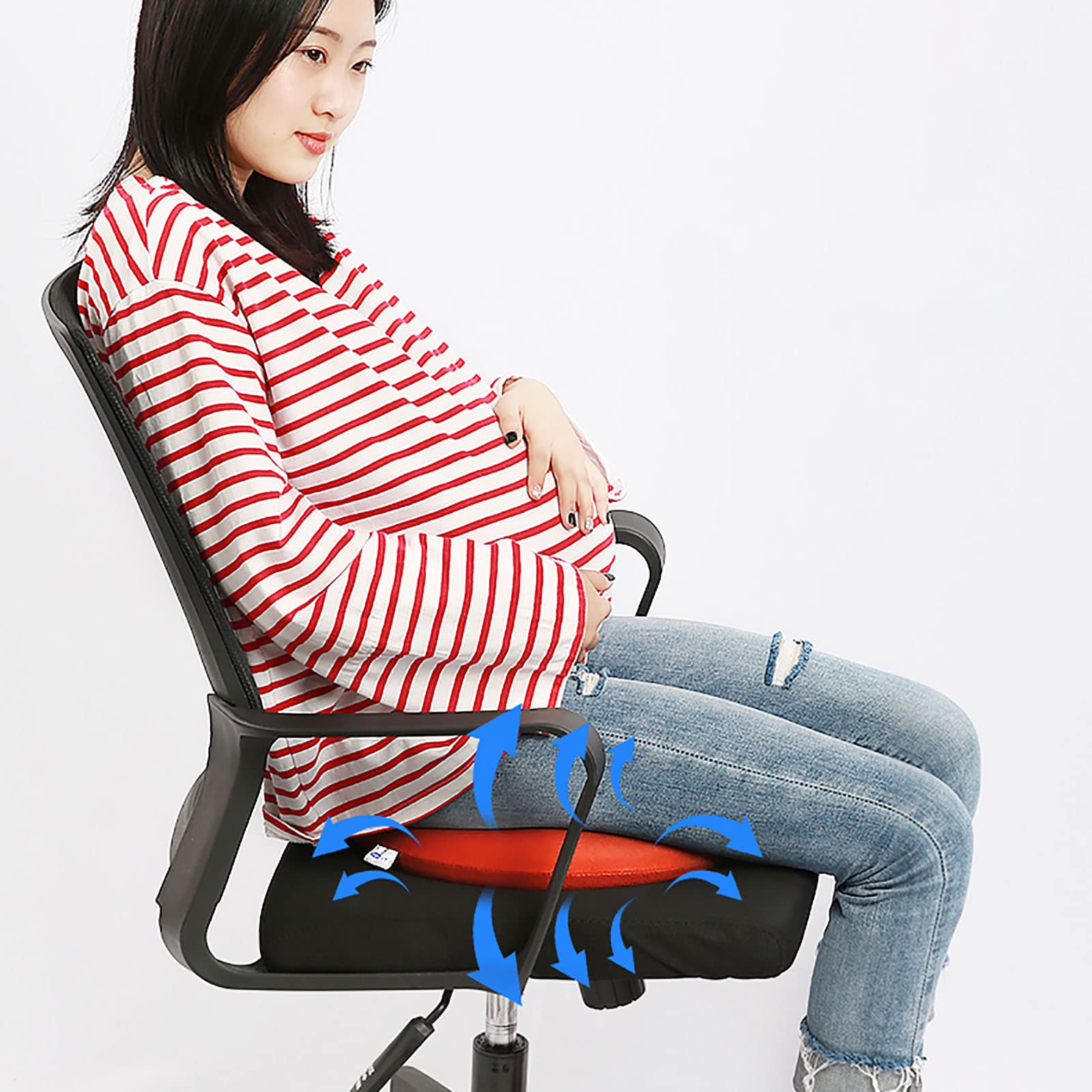 Cojín Inflable portátil antiescaras para Asiento de Aire, cojín antiescaras, cojín Inflable Grueso para Pacientes postrados en Cama, Silla de Ruedas, Oficina, Asiento de Aire para Coche, Oficina