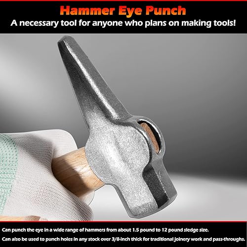 Miniatura 3 de Herrero Hammer Eye Punch Top Herramientas utilizadas con un golpeador ideal para forja en caliente