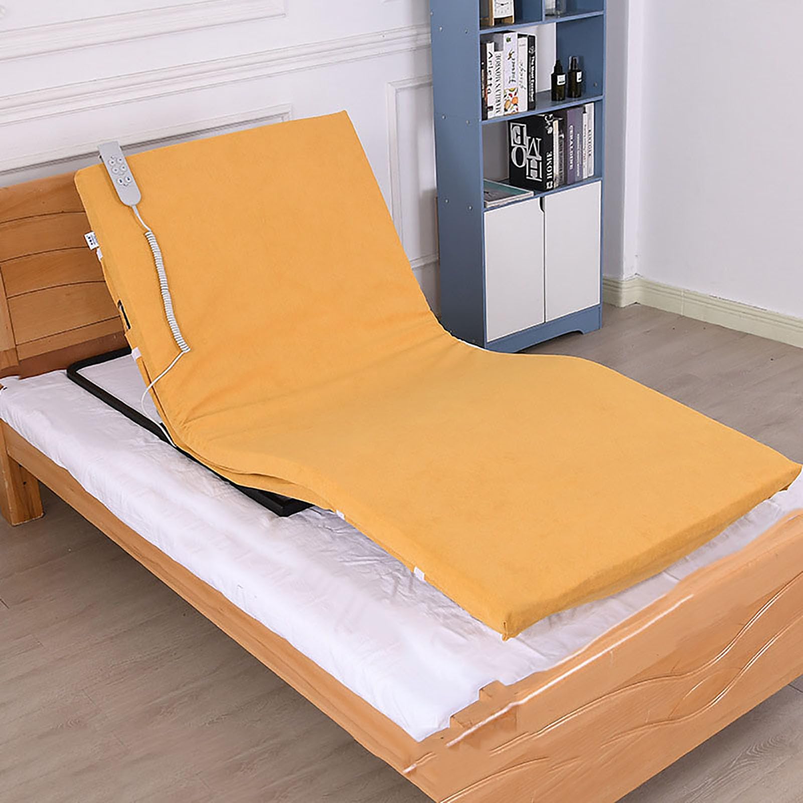 Elektryczny podnośnik poduszek medycznych – regulowane oparcie łóżka z pilotem zdalnego sterowania, ergonomiczna pomoc wspomagająca postawienie, nośność 150 kg
