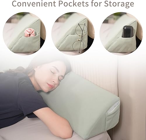Miniatura 4 de Aurako Almohada de cuña para cama de tamaño individual, almohada para cabecero, colchón de cuña, relleno de huecos de cama, triángulo, cuñas de