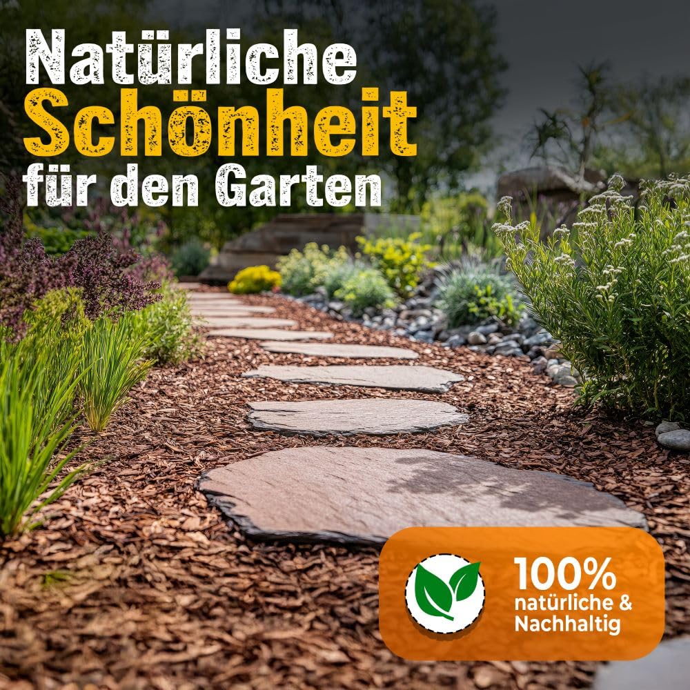 Pinienrinde grob 20–40 mm 140L (2x70L) Premium Pinienmulch aus Mittelmeerkiefer – Dekorativer Rindenmulch mit angenehmem Duft – Für besseren Luft- & Wasserhaushalt im Boden und Gartenbeet