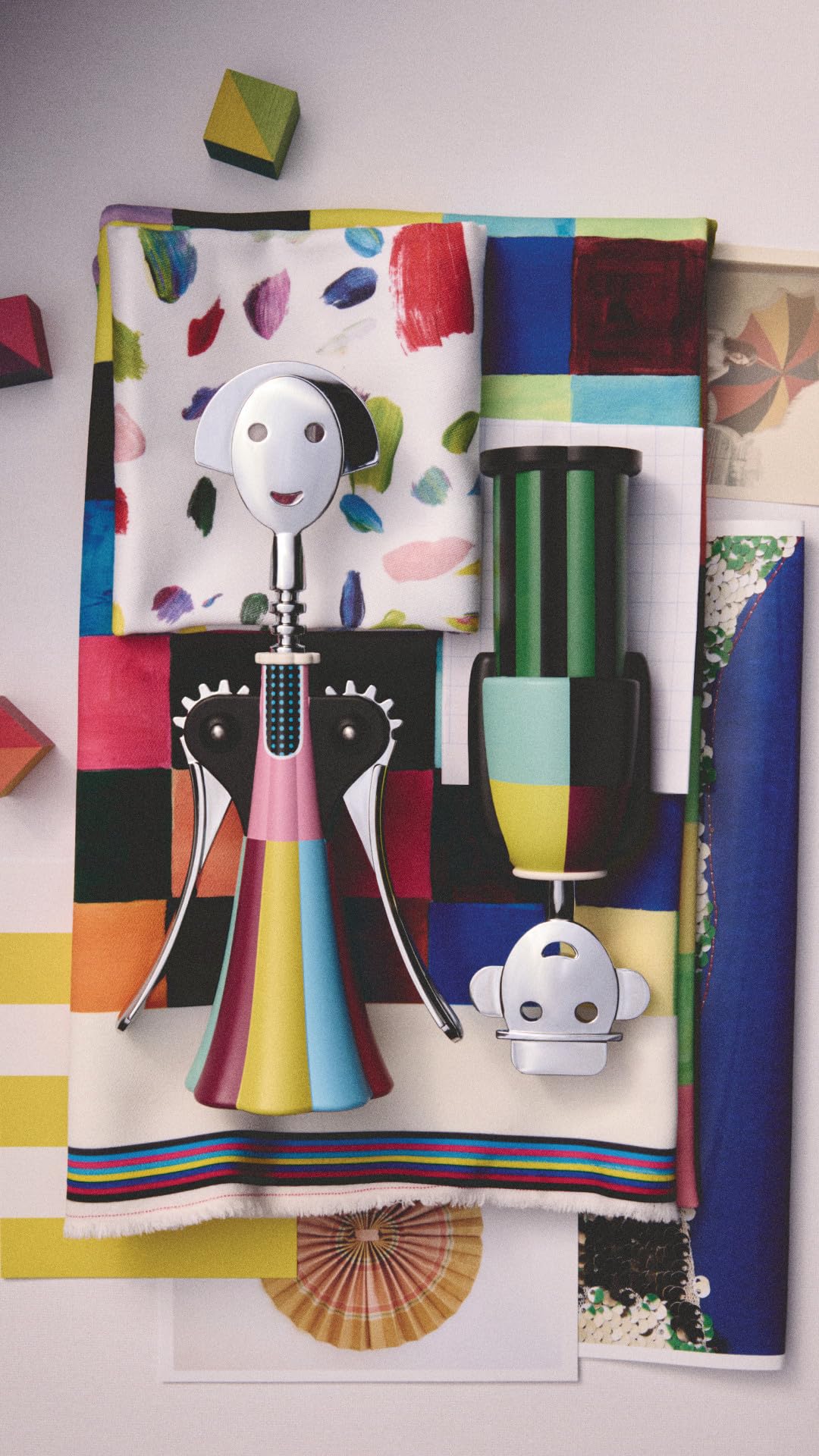 Alessi Alessandro M. Parade AM23A 30 - Cavatappi di Design, in AlkiPaper® e Zama Cromata, Multicolore