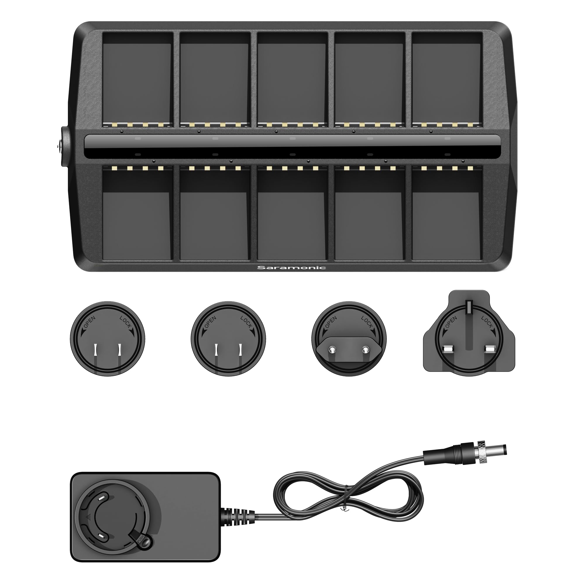 Saramonic WiTalk9-CB10 10-Bay Charger for WiTalk9 Intercom Headsets’ WiTalk9-BP Batteries (WITALK9-CB10)