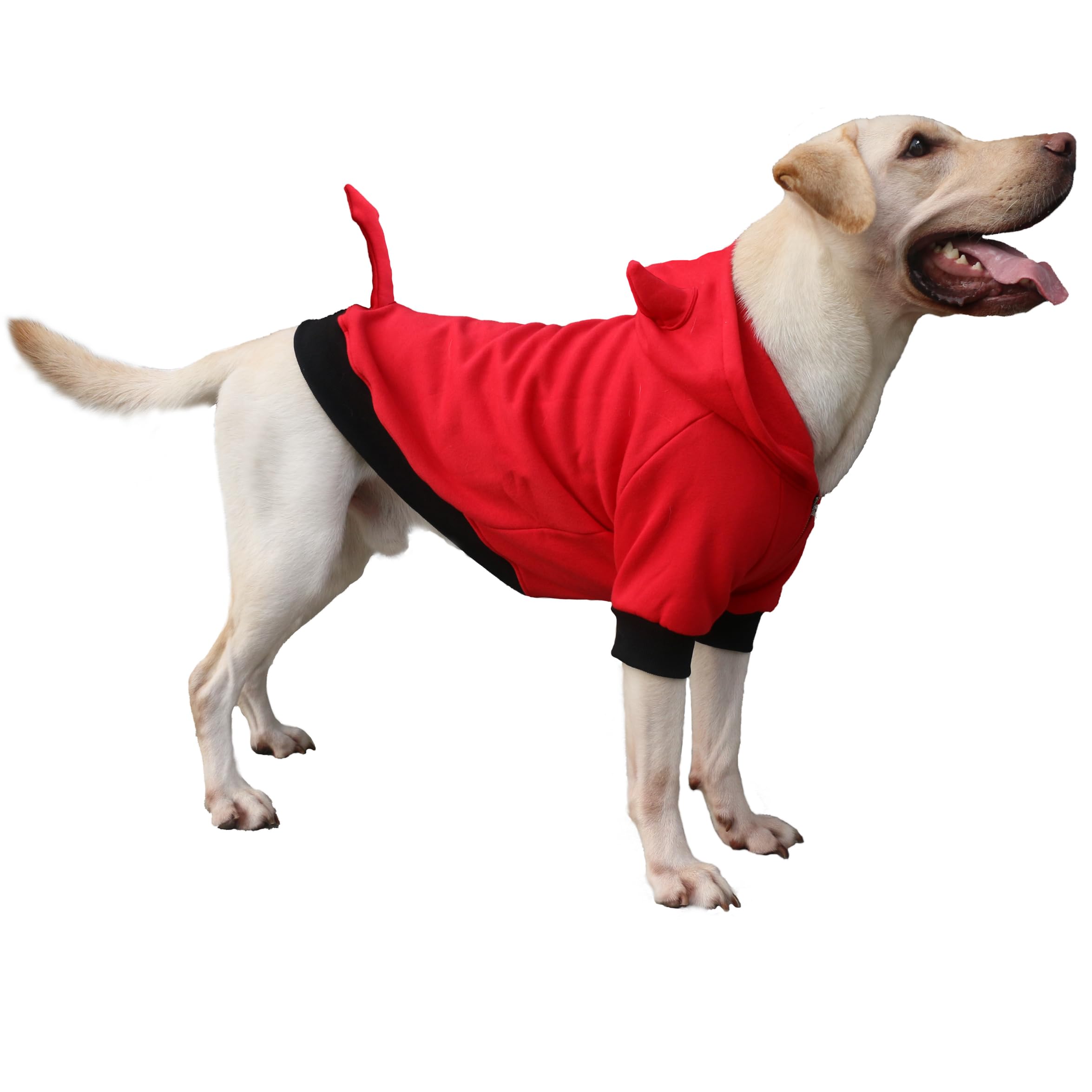 ARUNNERS Little Devil Christmas Holiday Costumes for Extra Large Dogs Demon Hoodies Clothes Labrador Rottweiler Great Dane, Red, 3X-Large โ image 1