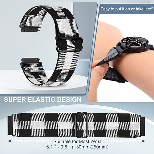 Miniatura 3 de Paquete de 10 bandas elásticas de 0.78 pulgadas compatibles con Samsung Galaxy Watch 654 de 1.575 pulgadas, 1.732 pulgadas, Watch 5 ProWatch 64