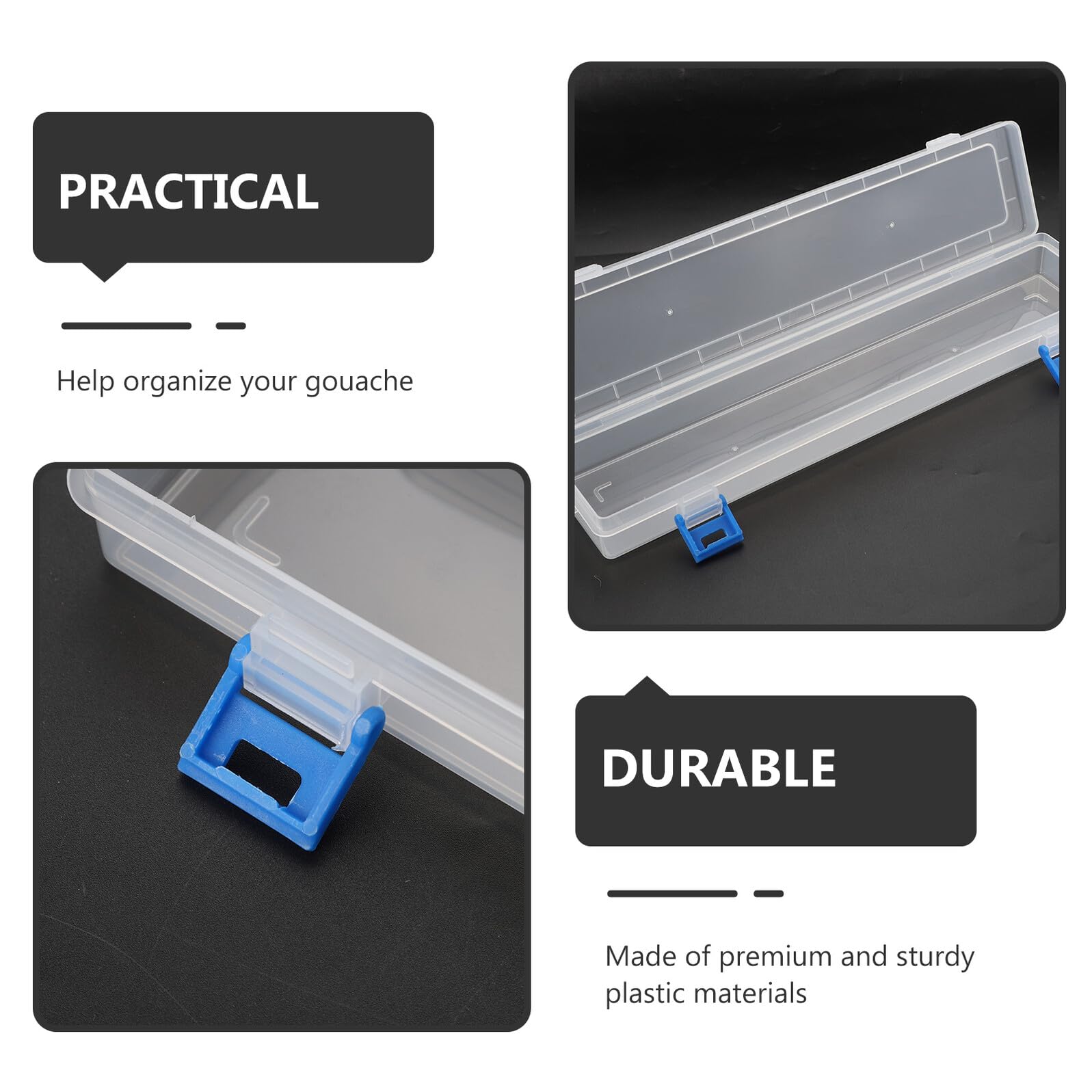 Alipis Transparente Pinselbox aus Kunststoff 8 Stück mit Einfachem Zugang und Tragbarem Design für Wasserfarben und Pinsel für Lehrer und Schüler
