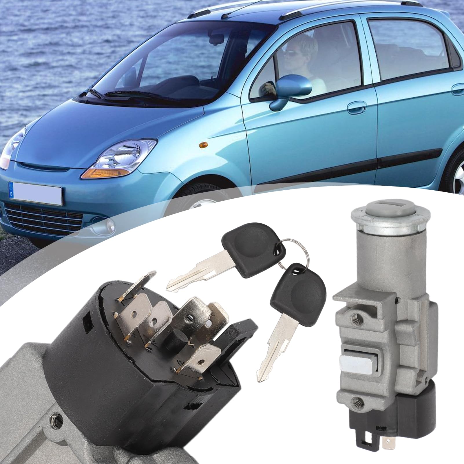 Cilindro Bloqueo Encendido para Daewoo Matiz 93741068 llave con bombin del daewoo Cerradura Encendido Bloqueo de Volante y Arranque Cerradura de Encendido