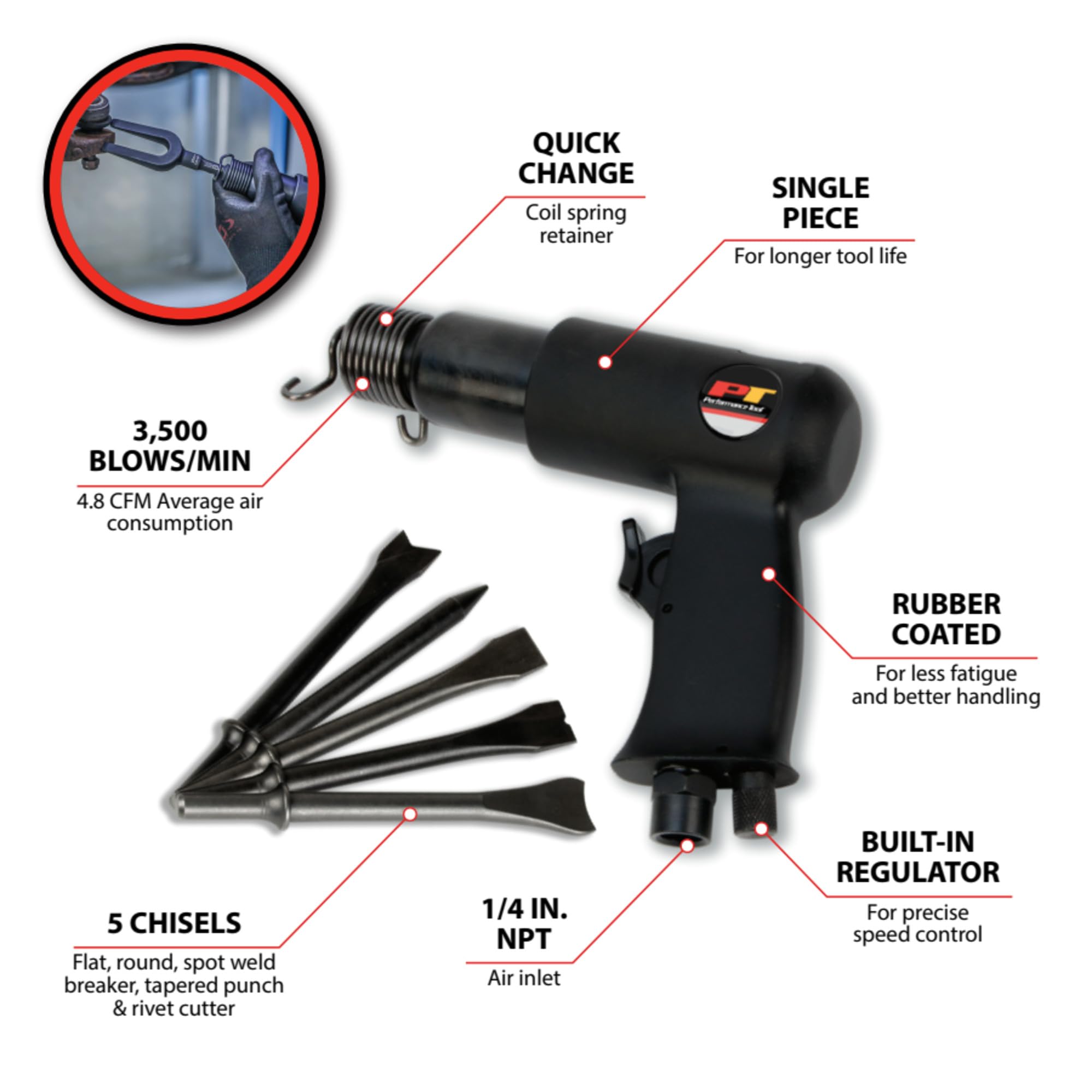 Performance Tool M669 Aguja de martillo de aire, M668