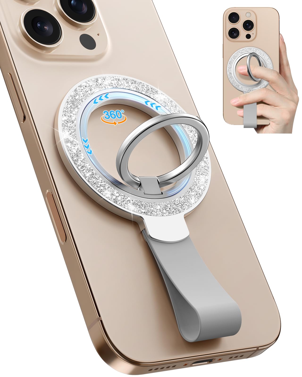 Toycamp Phone Grip Ring Holder Stand Compatible with MagSafe - Magnetic Phone Accessories Grip for iPhone 16 Pro Max/16 Pro/16/15/14/13/12 Series