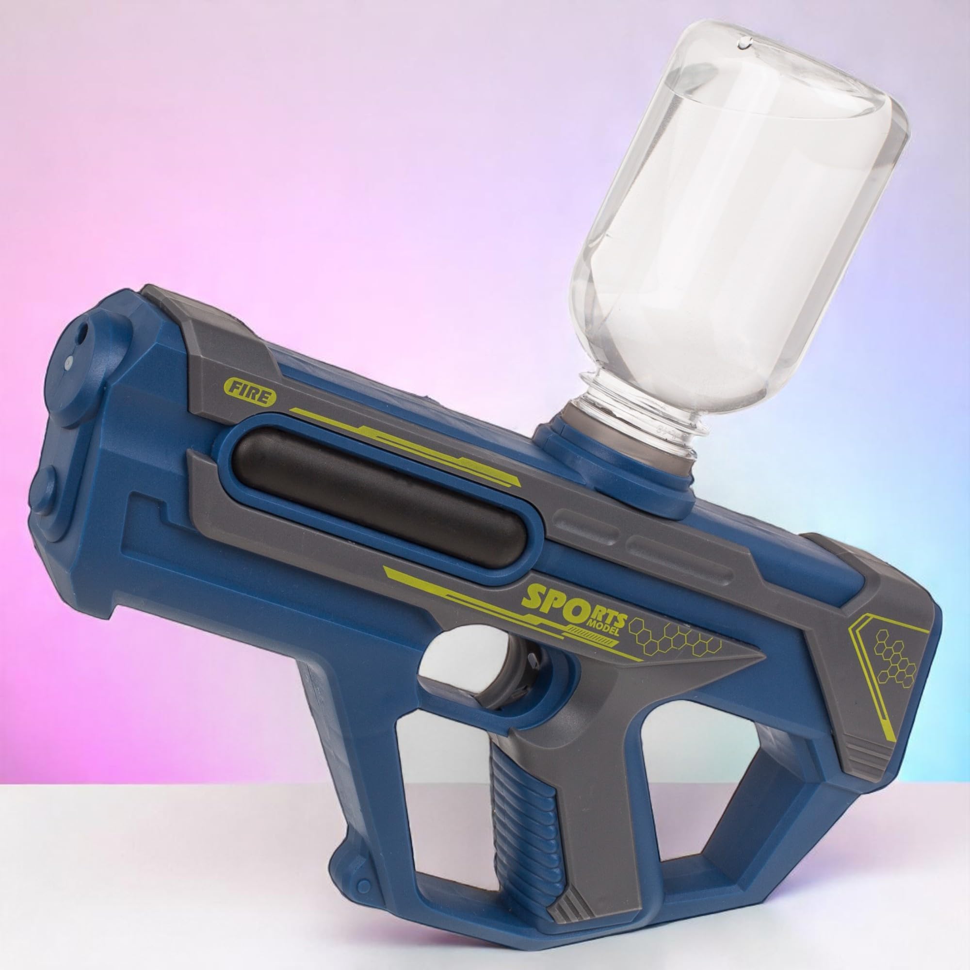 MIJOMA Elektryczny pistolet na wodę dla dzieci i dorosłych – zbiornik 200 ml – zasięg 5-7 m – mocna zabawa w wodzie do ogrodu, na plażę i do aktywności na świeżym powietrzu (niebieski)