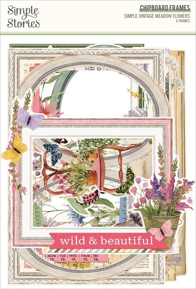 Marcos de chipboard de flores para resaltar fotos y solucionar fondos planos